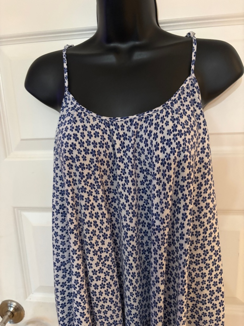 Blue Floral Print Spaghetti Strap Camisole